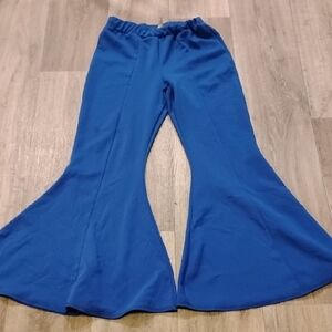 Elegant Blue Wide Leg Women's Pants